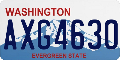 WA license plate AXG4630
