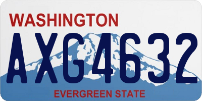 WA license plate AXG4632