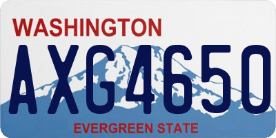 WA license plate AXG4650