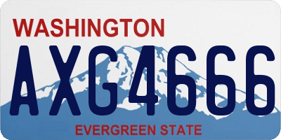 WA license plate AXG4666