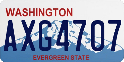 WA license plate AXG4707