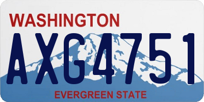 WA license plate AXG4751