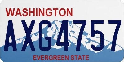 WA license plate AXG4757