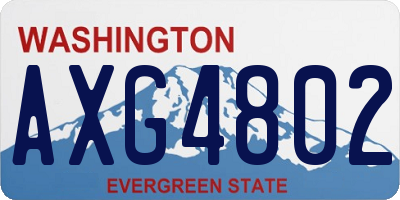 WA license plate AXG4802