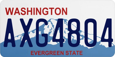 WA license plate AXG4804