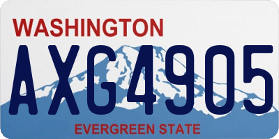 WA license plate AXG4905