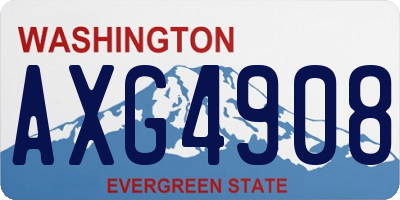 WA license plate AXG4908