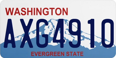 WA license plate AXG4910