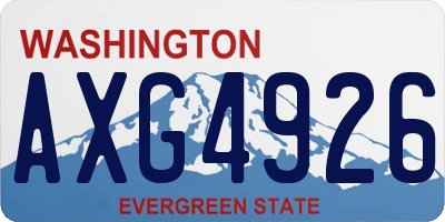 WA license plate AXG4926