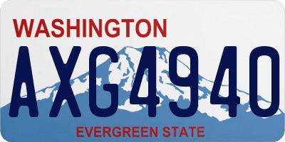 WA license plate AXG4940