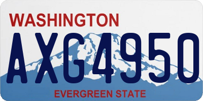 WA license plate AXG4950