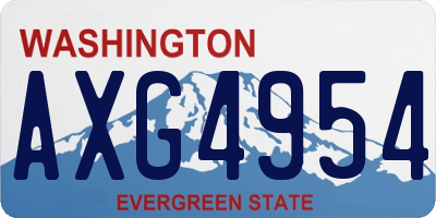 WA license plate AXG4954