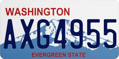 WA license plate AXG4955