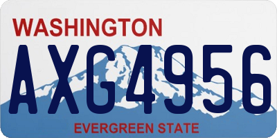 WA license plate AXG4956