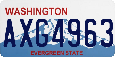 WA license plate AXG4963