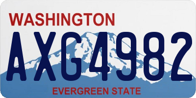 WA license plate AXG4982