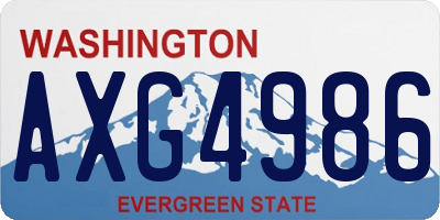 WA license plate AXG4986