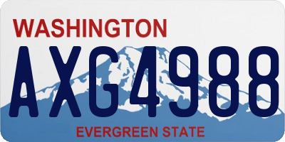 WA license plate AXG4988