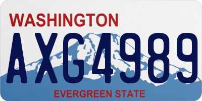 WA license plate AXG4989