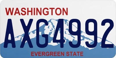 WA license plate AXG4992