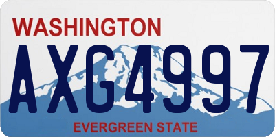 WA license plate AXG4997