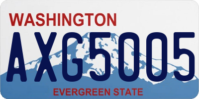 WA license plate AXG5005