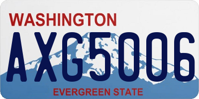 WA license plate AXG5006