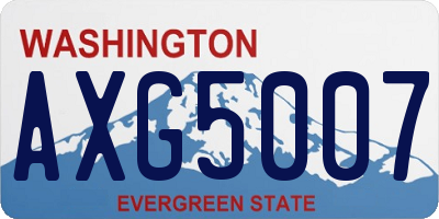 WA license plate AXG5007