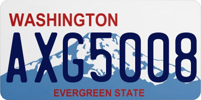 WA license plate AXG5008