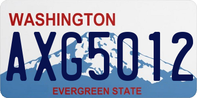 WA license plate AXG5012