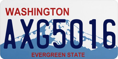 WA license plate AXG5016