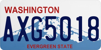 WA license plate AXG5018