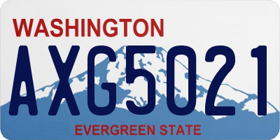 WA license plate AXG5021