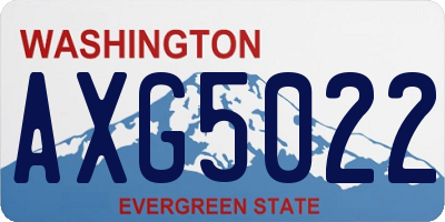 WA license plate AXG5022