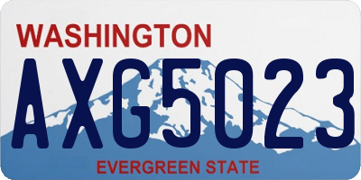WA license plate AXG5023