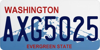 WA license plate AXG5025