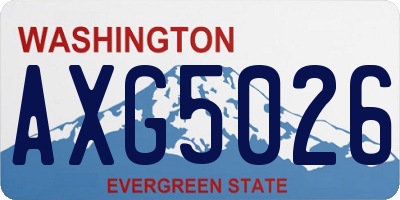WA license plate AXG5026