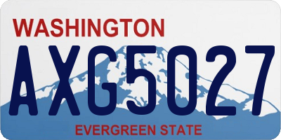 WA license plate AXG5027