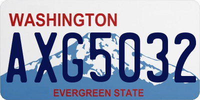 WA license plate AXG5032