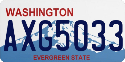 WA license plate AXG5033