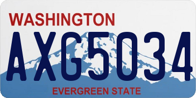 WA license plate AXG5034