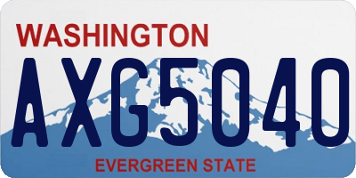 WA license plate AXG5040