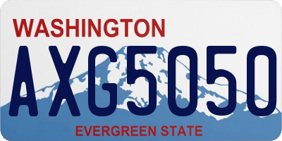 WA license plate AXG5050