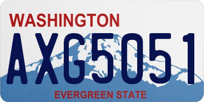 WA license plate AXG5051