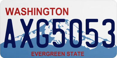 WA license plate AXG5053