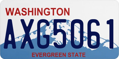 WA license plate AXG5061