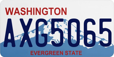 WA license plate AXG5065