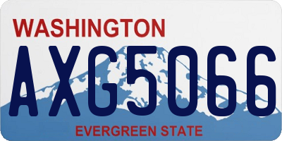 WA license plate AXG5066