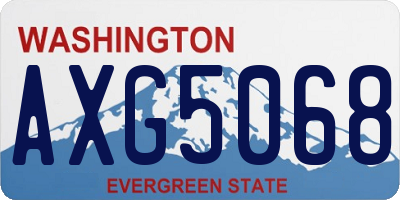WA license plate AXG5068
