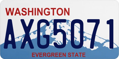 WA license plate AXG5071
